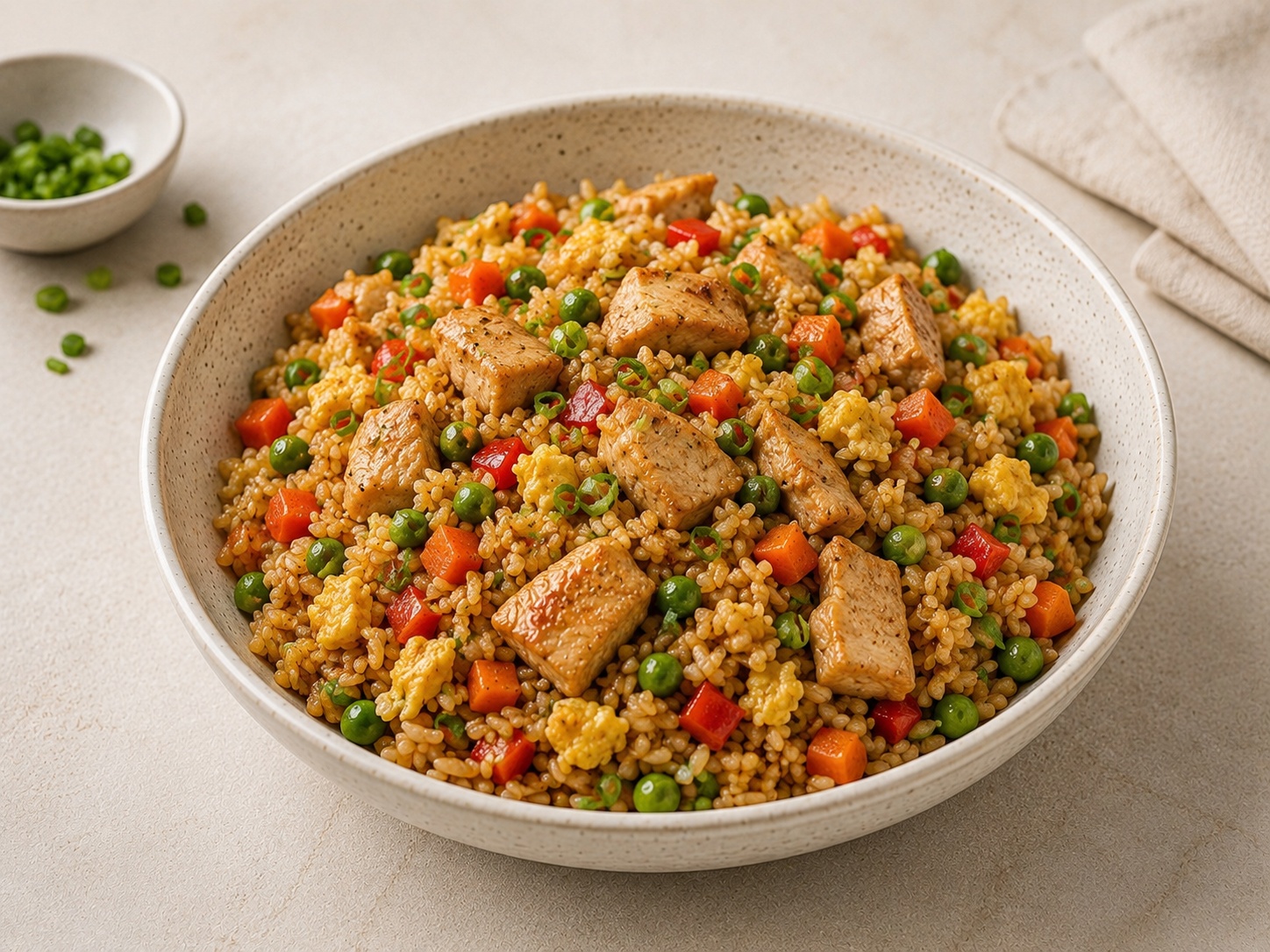 Foto de Arroz salteado con pollo y verduras