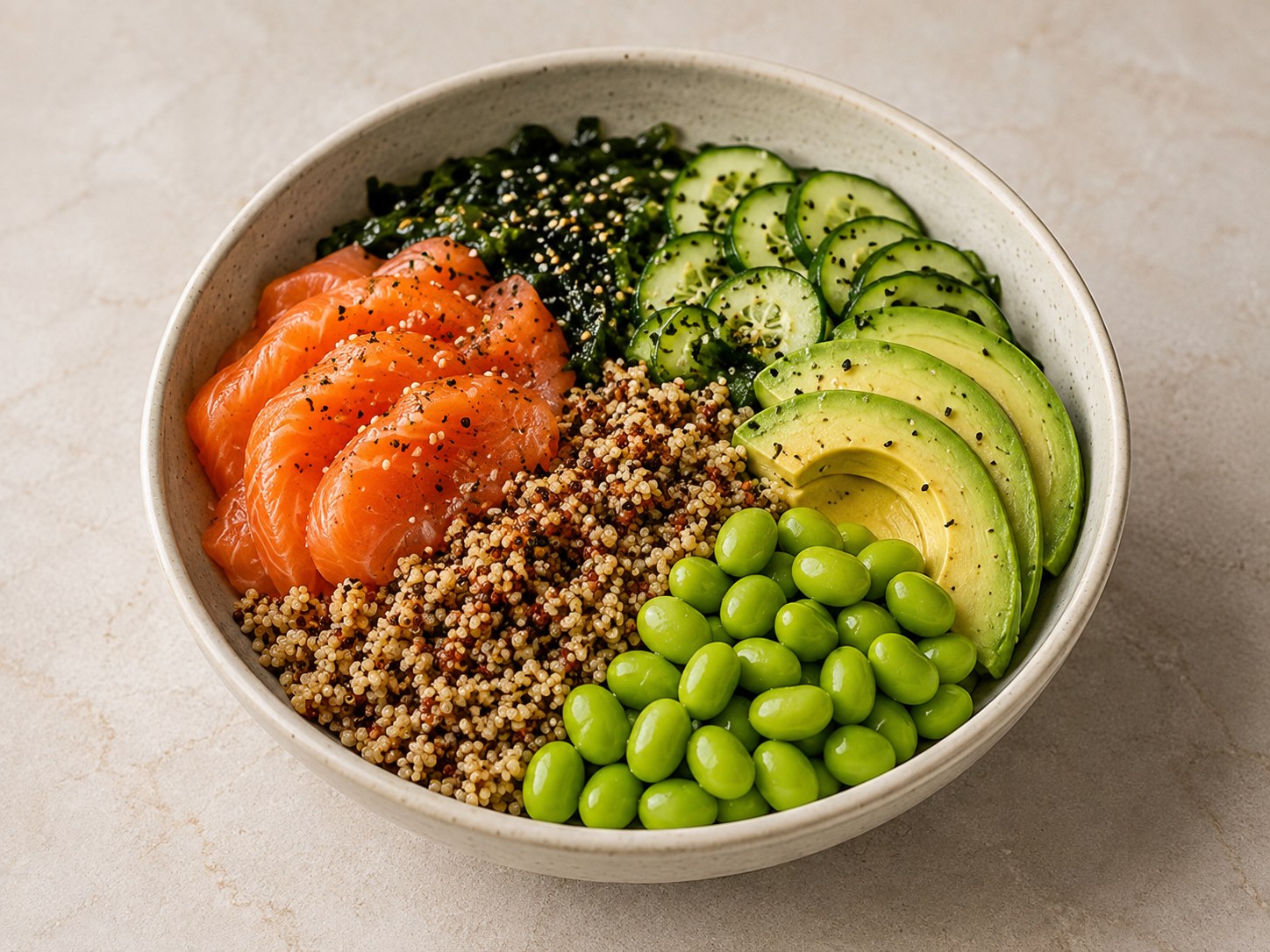 Foto de Bowl de salmón con quinoa y edamame