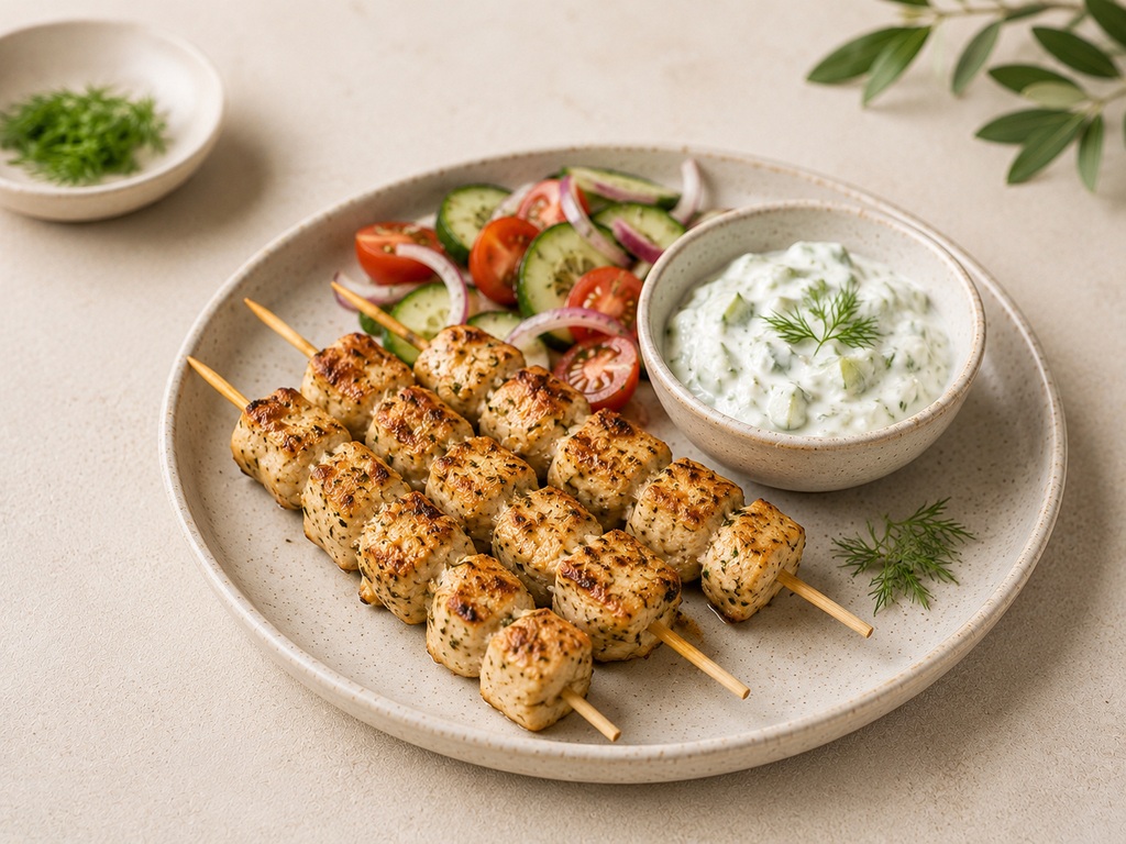 Foto de Brochetas de pollo en air fryer con tzatziki