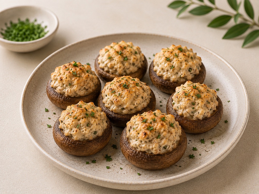 Foto de Champiñones rellenos de pollo y queso fresco