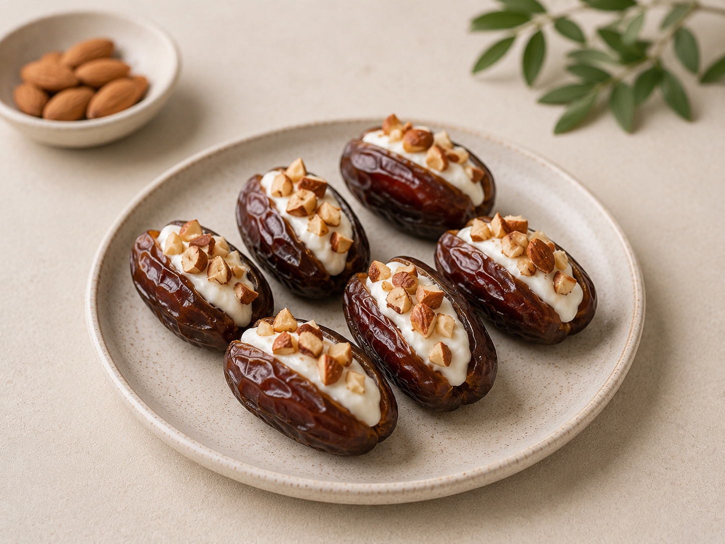 Foto de Dátiles rellenos de yogur y almendras