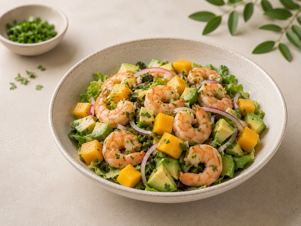 Foto de Ensalada de langostinos, mango y aguacate