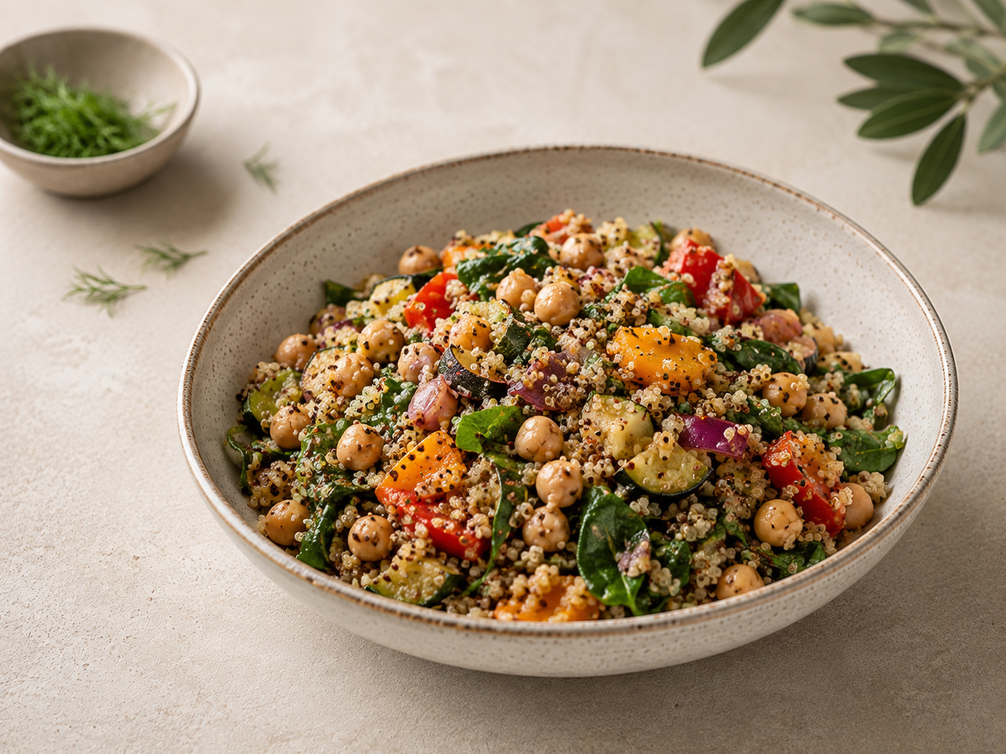 Foto de Ensalada tibia de quinoa y garbanzos