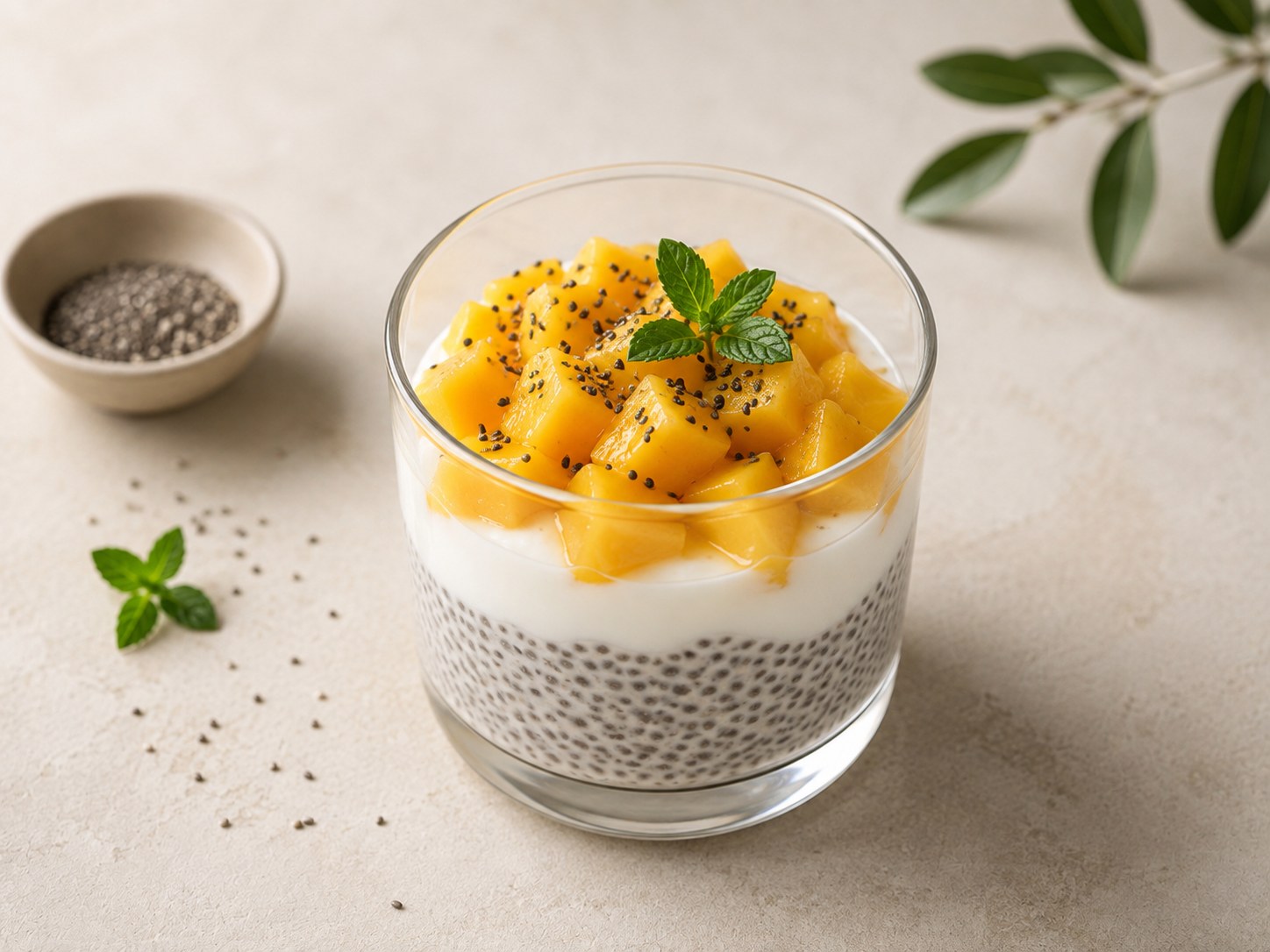 Foto de Pudding de chía con yogur y mango