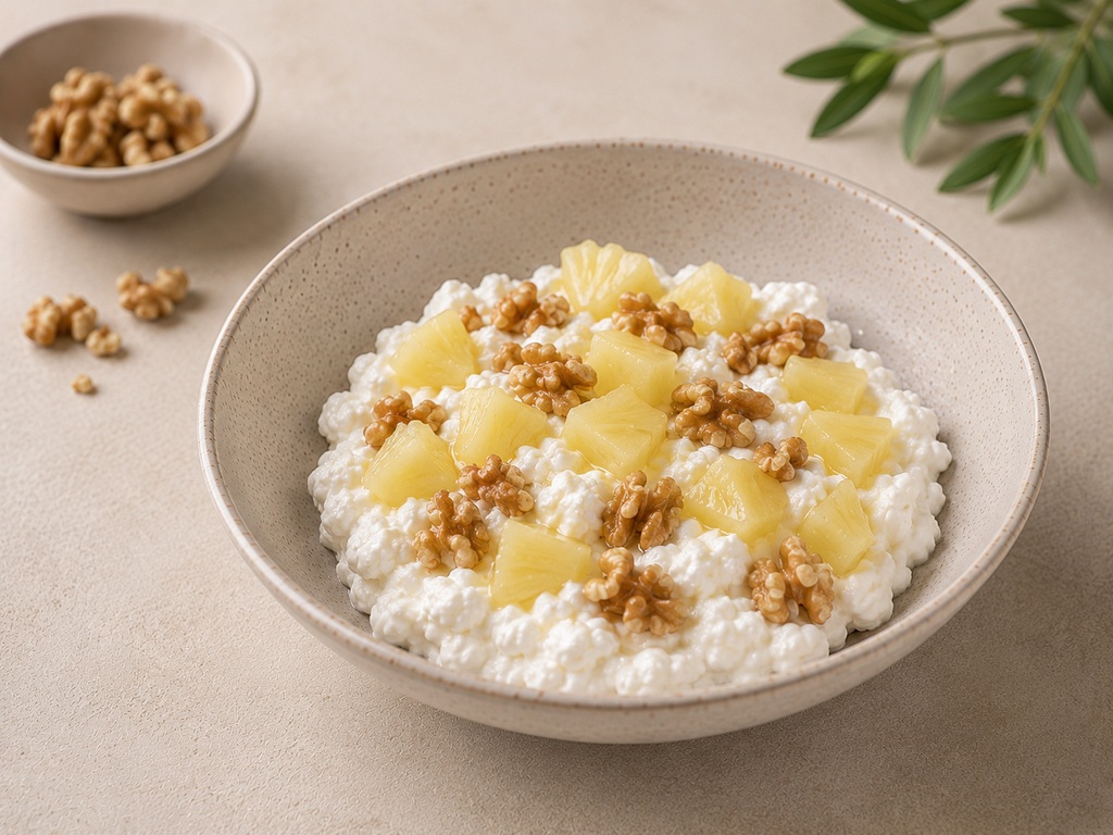 Foto de Requesón con piña y nueces