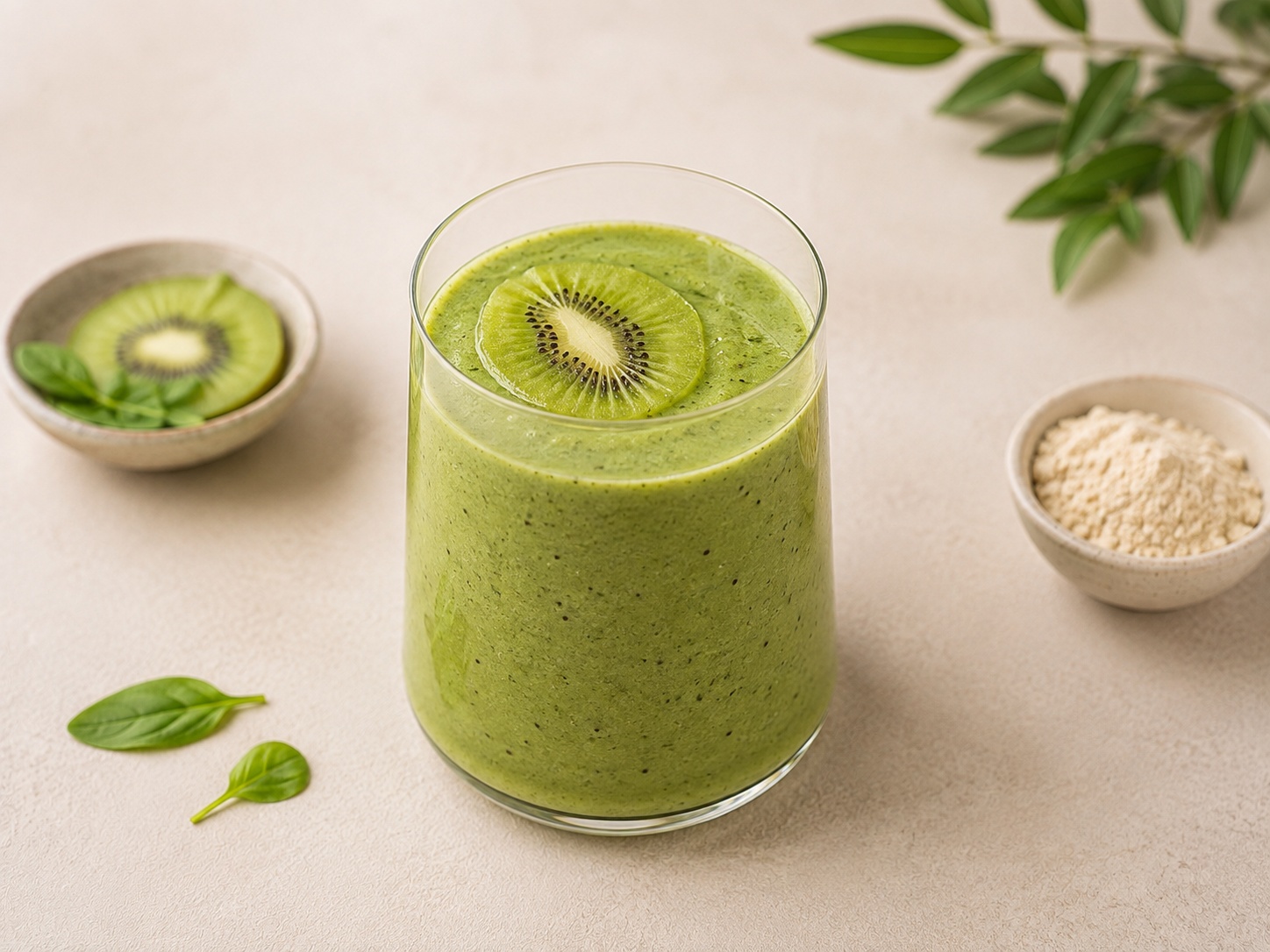 Foto de Smoothie verde con proteína y kiwi