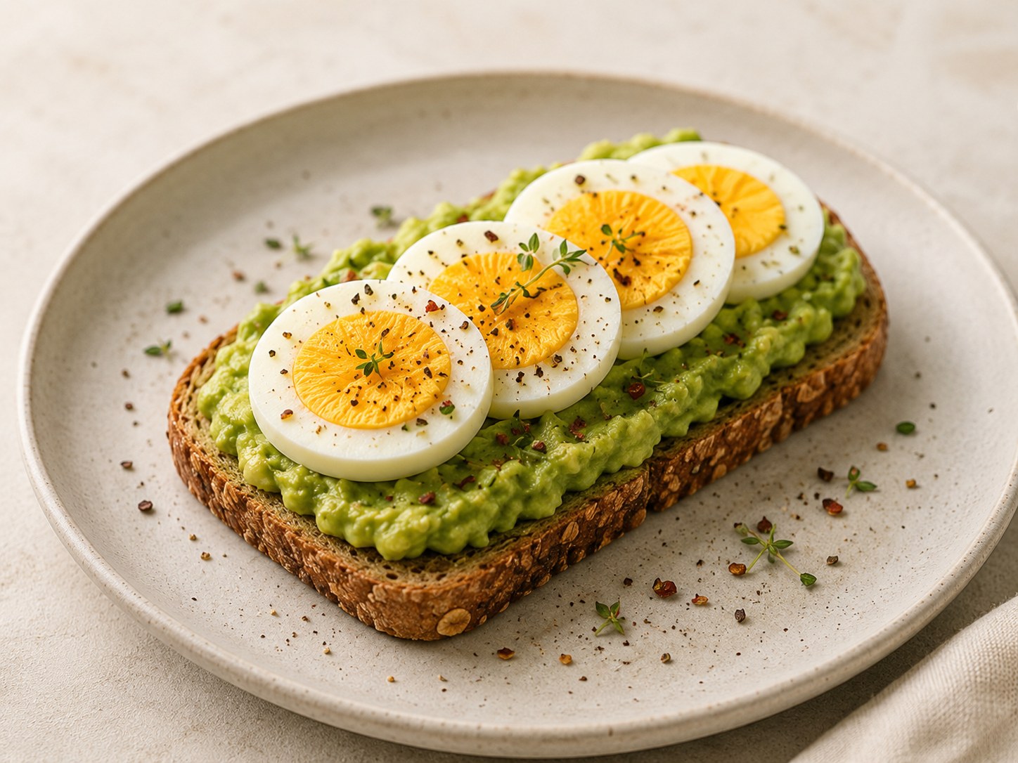 Foto de Tostada de huevo cocido y aguacate