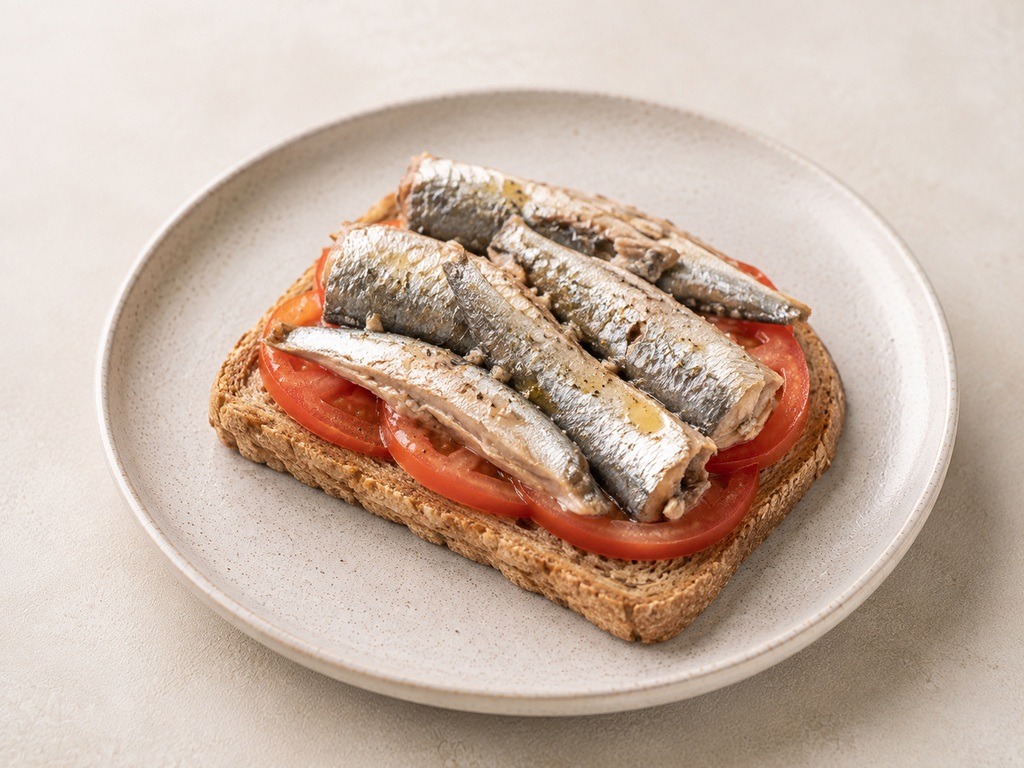 Foto de Tostada de sardinas y tomate